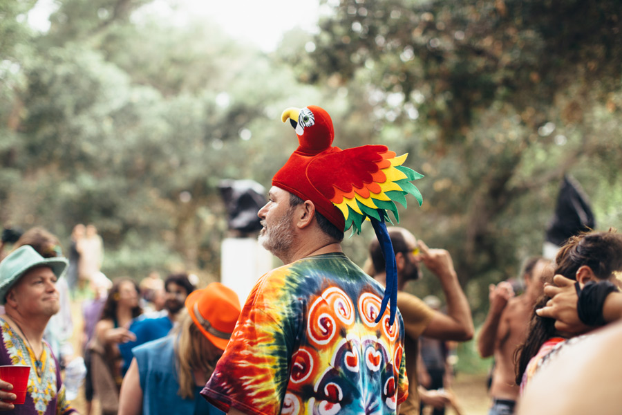 a man in a parrot hat